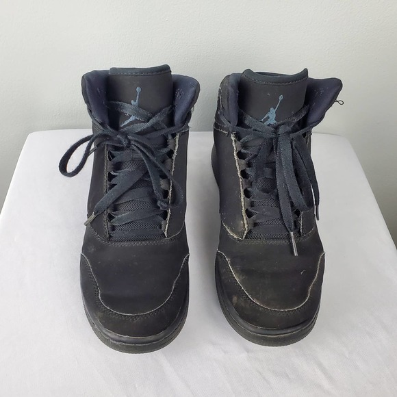 Junior Nike Jordan 1 Flight 5 Black Basketball Trainers 881440 010 Size 7y - Picture 11 of 16